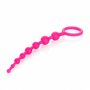 Розовая анальная цепочка Play Beads - 24,8 см. California Exotic Novelties SE-2934-10-3 - цена 