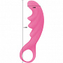 Розовый рельефный стимулятор с ручкой-кольцом - 14,2 см. Baile BW-007062-0101 - цена 