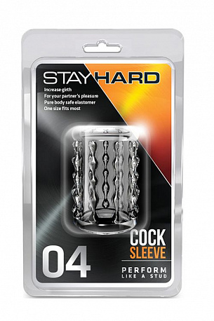     STAY HARD COCK SLEEVE 04 CLEAR Blush Novelties BL-00402 -  501 .