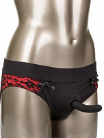 Красно-черные страпон-трусики Pegging Panty Set - размер L-XL California Exotic Novelties SE-2712-53-3 с доставкой 