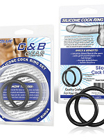         SILICONE COCK RING SET BlueLine BLM4005-BLK   