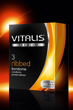 Ребристые презервативы VITALIS PREMIUM ribbed - 3 шт. R S GmbH VITALIS PREMIUM №3 ribbed с доставкой 