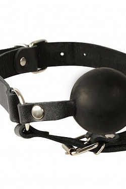 Чёрный кляп-шар на кожаных ремешках с пряжкой Sitabella 3006-1 с доставкой 