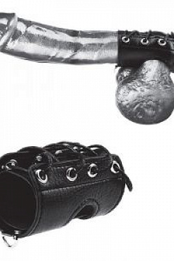 Чёрная утяжка на пенис со шнуровкой 100% PVC STRAP WITH METAL SNAP BlueLine BLM3060 с доставкой 