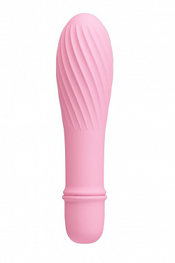 Нежно-розовый вибратор Solomon с бороздками - 12,3 см. Baile BI-014503-1 с доставкой 