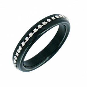 Чёрное эрекционное кольцо со стразами MAGIC DIAMOND NMC 170133 - цена 