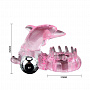 Розовое виброкольцо-дельфин с шипами Baile BI-010133-1-0101 - цена 
