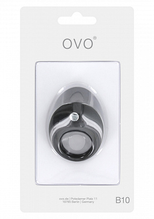 Чёрное эрекционное кольцо B10 с вибрацией OVO B10 BLACK - цена 