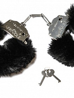 Дерзкие наручники с пушистым черным мехом Le Frivole 04995 с доставкой 