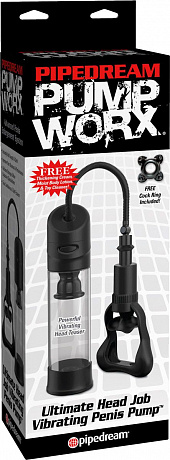 Вакуумная помпа с вибрацией  Ultimate Head Job Vibrating Penis Pump Pipedream PD3297-23 - цена 