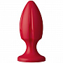 Красная анальная пробка The Rocket с продольными канавками - 12 см. Doc Johnson 0103-31-BX - цена 