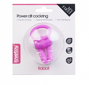 Розовое виброколечко для пениса Power Rabbit Clit Cockring Lovetoy LV1422-pink - цена 