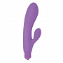 Фиолетовый вибратор с клиторальным пальчиком TINY RABBIT SILICONE - 15 см. Toyz4lovers T4L-00903343 - цена 