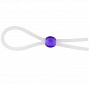Прозрачное лассо с фиолетовой бусиной SILICONE COCK RING WITH BEAD LAVENDER NMC 170053 - цена 