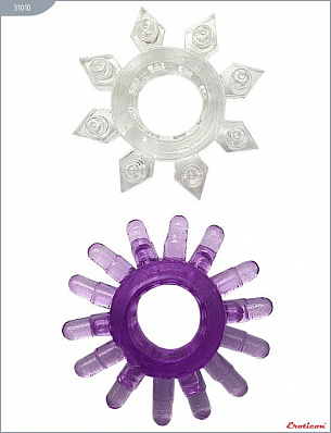 Набор из 6 эрекционных колец различной формы и цвета Eroticon 31010 - цена 