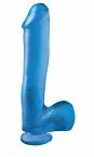 Голубой фаллоимитатор на присоске 10  Dong with Suction Cup - 26 см. Pipedream PD4222-14 - цена 