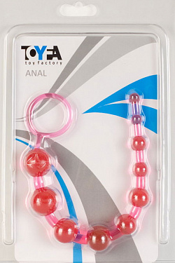 Розовая анальная цепочка из 10 шариков - 25 см. ToyFa 881302-3 с доставкой 