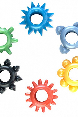 Набор из 6 разноцветных эрекционных колец ToyFa 888200 с доставкой 