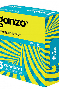 Презервативы с ребристой структурой Ganzo Ribs - 3 шт. Ganzo Ganzo Ribs №3 с доставкой 