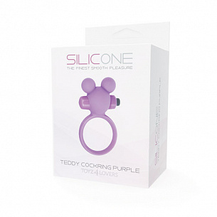 Фиолетовое эрекционное виброкольцо TEDDY COCKRING SILICONE Toyz4lovers T4L-00801786 - цена 