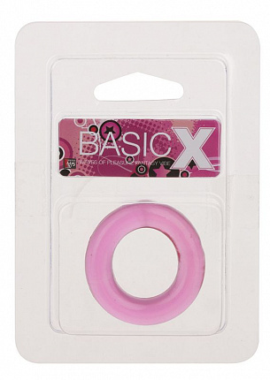 Розовое эрекционное кольцо BASICX TPR COCKRING PINK Dream Toys 20671 - цена 