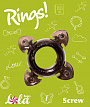 Чёрное эрекционное кольцо Rings Screw Lola toys 0112-41Lola - цена 