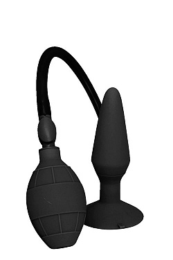 Чёрная анальная втулка с функцией расширения MENZSTUFF LARGE INFLATABLE PLUG - 14,5 см. Dream Toys 20837 с доставкой 
