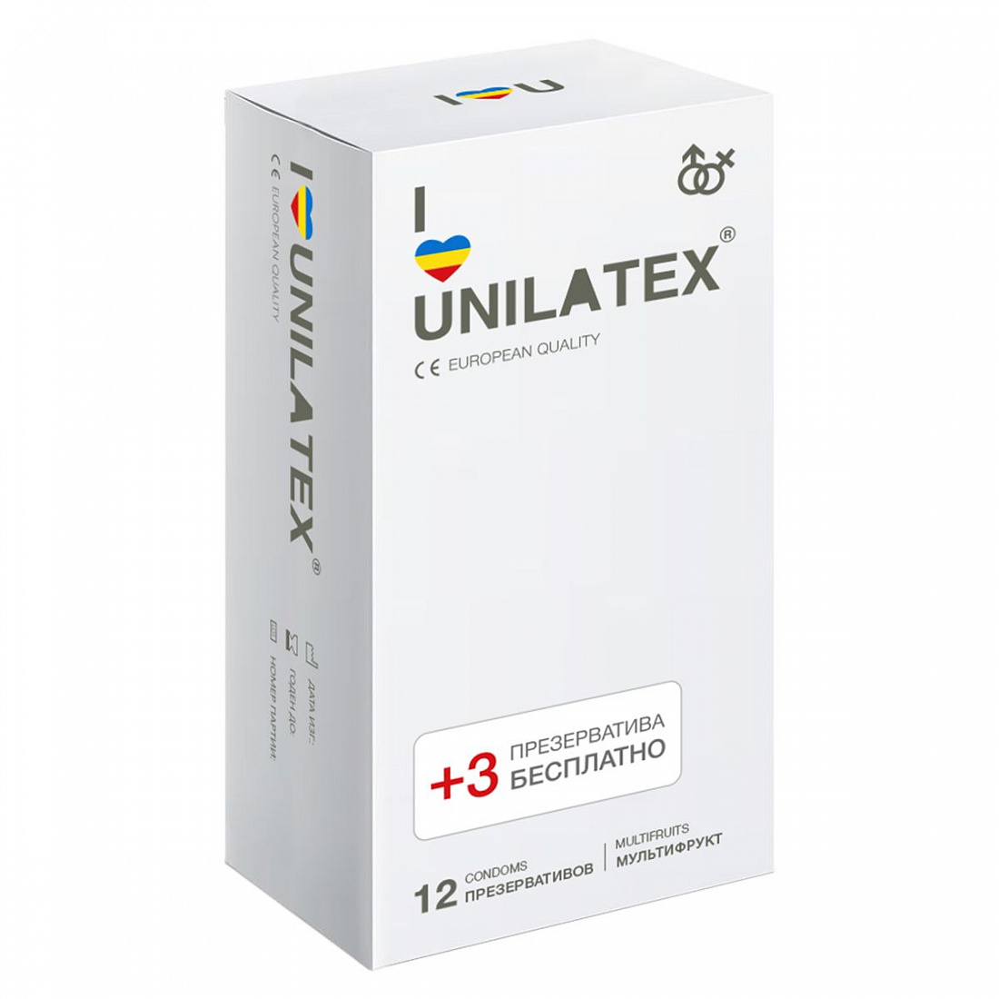 Разноцветные ароматизированные презервативы Unilatex Multifruit  - 12 шт. + 3 шт. в подарок Unilatex Unilatex Multifruits №12 + №3 - цена 
