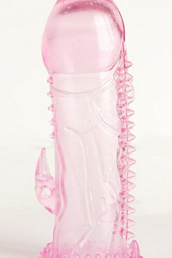 Розовая гелевая насадка с шипами и коготком ToyFa 818019-3 с доставкой 