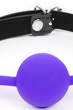 Фиолетовый кляп-шарик с черным ремешком  NTB-80539 с доставкой 