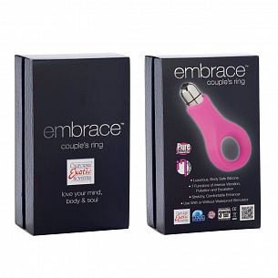 Розовое виброкольцо Embrace Couples Ring  California Exotic Novelties SE-4615-05-3 - цена 
