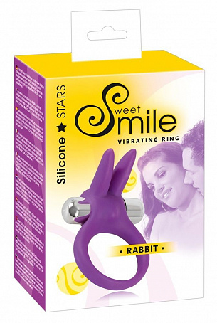 Фиолетовое эрекционное кольцо с вибрацией Smile Rabbit Orion 0583537 - цена 