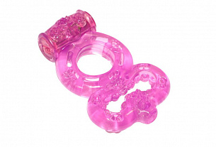 Розовое эрекционное кольцо Rings Treadle с подхватом Lola toys 0114-63Lola - цена 