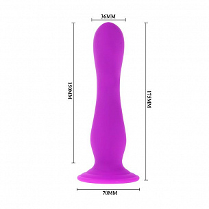 Анально-вагинальный вибромассажер на присоске - 17,5 см. Baile BI-014187 - цена 