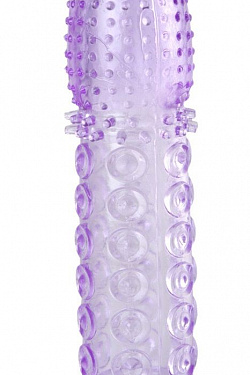 Насадка гелевая фиолетовая с точками, шипами и наплывами - 13,5 см. ToyFa 818015-4 с доставкой 