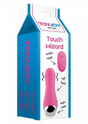 Розовый вибростимулятор Touch Wizard с дистанционным управлением - 10 см. Toy Joy 3006010102 - цена 