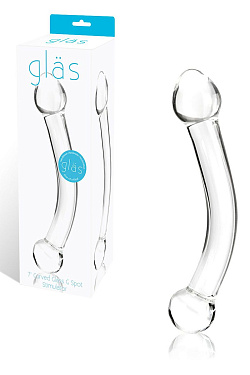 Прозрачный стеклянный фаллос для стимуляции точки G - 17 см. Glas GLAS-138 с доставкой 