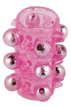 Розовая насадка c шариками Pleasure Sleeve ToyFa 888002 с доставкой 