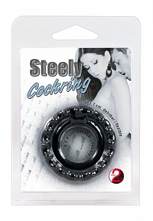 Чёрное кольцо для пениса Steely Cockring Orion 0507032 - цена 