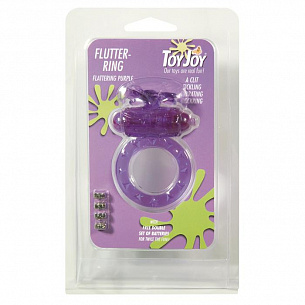 Фиолетовое виброкольцо на пенис Flutter-Ring  Toy Joy 3006009347 - цена 