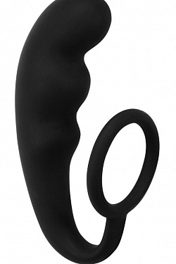 Чёрное эрекционное кольцо с анальным стимулятором Mountain Range Anal Plug Lola toys 4218-01Lola с доставкой 