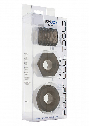 Комплект дымчатых колец на пенис POWER COCK TOOLS  Toy Joy 3006010215 - цена 
