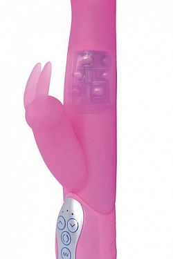 Розовый вибратор LAYLA GIGLI с загнутым кончиком и клиторальным отростком - 25 см. Seven Creations 50807 с доставкой 