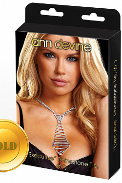 Галстук из золотистых кристаллов  EXECUTIVE  Rhinestone Tie Ann Devine DIA-26 с доставкой 