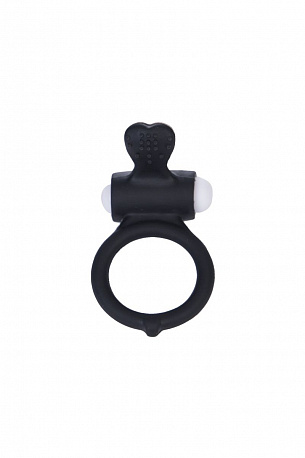 Чёрное виброкольцо для пениса Power Heart Clit Cockring Lovetoy LV1421-black - цена 