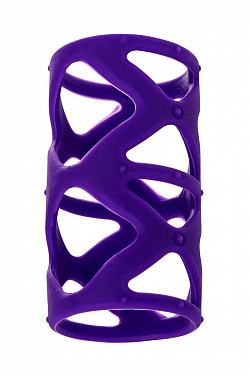 Фиолетовая насадка-сетка на пенис - 7,5 см.  768004 с доставкой 