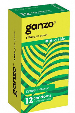 Ультратонкие презервативы Ganzo Ultra thin - 12 шт. Ganzo Ganzo Ultra thin №12 с доставкой 